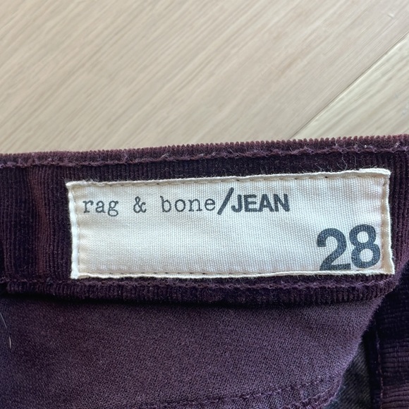 Rag & Bone Wine color corduroy skinny pants - Picture 5 of 9